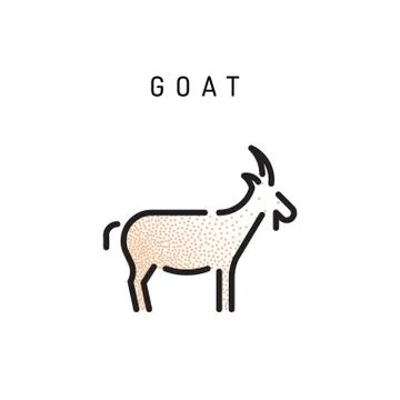Goat web line icon. Stock Illustration