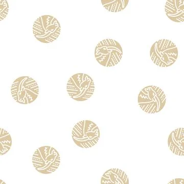 Goat zodiac glyph seamless pattern Stock Illustration