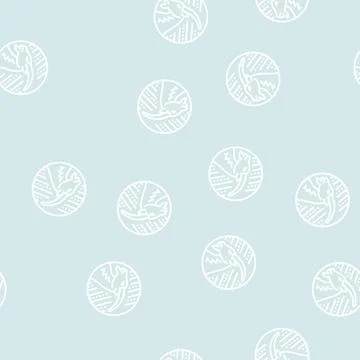 Goat zodiac line seamless pattern Stock Illustration