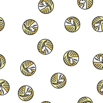 Goat zodiac vector seamless pattern Illustrazione stock