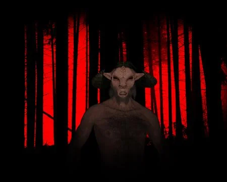 The Goatman of Pope Lick Stock Illustration