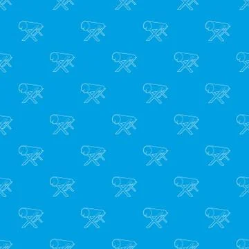 Goats for sawing logs pattern vector seamless blue Stock Illustration