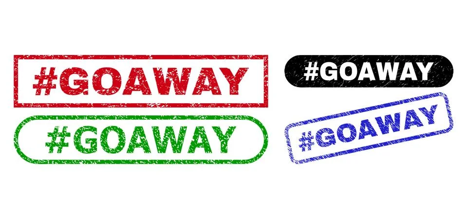 #GOAWAY Rectangle Watermarks Using Distress Texture Stock Illustration