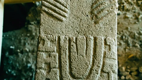 Gobeklitepe : Close Up of T Shape Monoliths Stock Footage 99992183