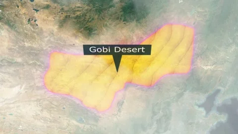 Gobi Desert Map - Clouds Effect Stock Footage 267381927