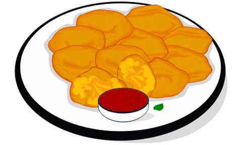 Gobi Pakora indian snacks Vector Stock Illustration