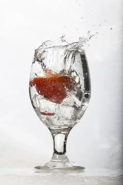 Goblet and ice cubes Stock Photos