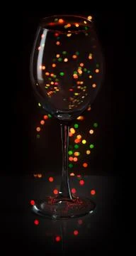 Goblet background with multi-colored bokeh Stock Photos