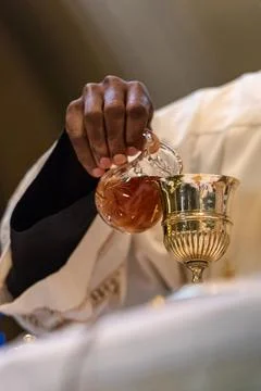The Goblet during the Eucharist 库存照片