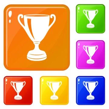 Goblet icons set vector color Stock Illustration