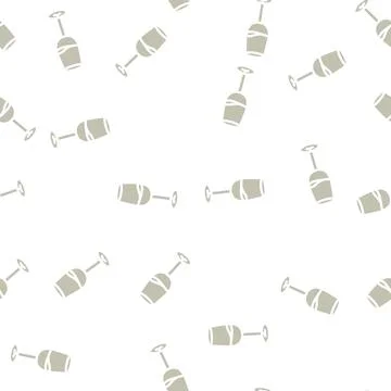 Goblet wine glass glyph vector seamless pattern Illustrazione stock