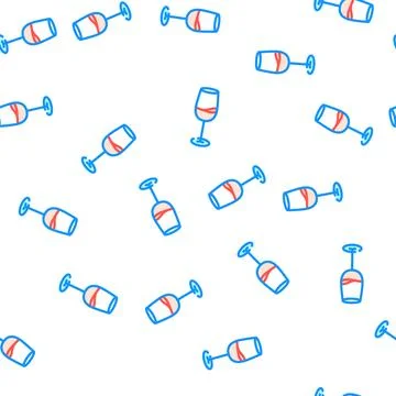 Goblet wine glass vector seamless pattern 스톡 일러스트