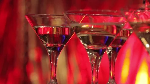 Goblets with sparkling wine Stock Footage 80623326