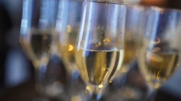 Goblets with sparkling wine Stock Footage 85599176