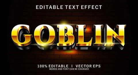 Goblin 3d vector text effect with modern style design Stock Illustration