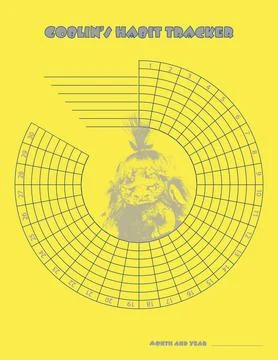 Goblin Habit Tracker Suitable for those with humor. 30 days vector design Stock Illustration