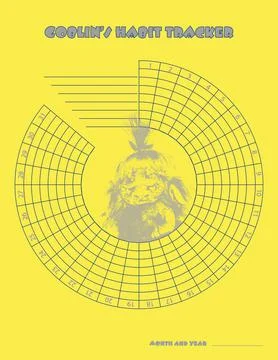 Goblin Habit Tracker Suitable for those with humor. 31 days vector design Stock Illustration