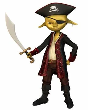 Goblin Pirate Captain Stock Illustration
