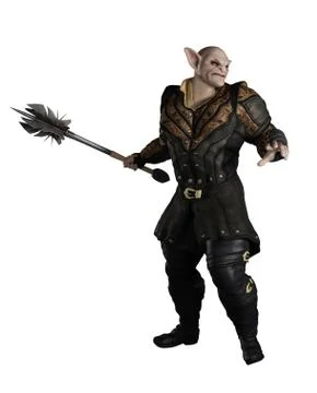 Goblin Prince with Mace Stock Illustration