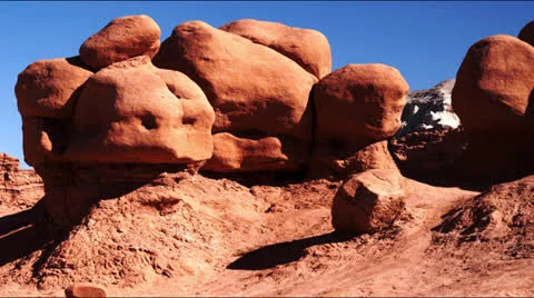Goblin Valley Pinnacles cu lockoff Stock Footage 26076150