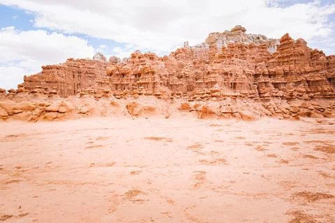 Goblin Valley State Park and Temple Mountain of Utah Stock Photos