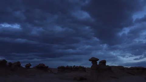 Goblin Valley Timelapse at Dusk Stock Footage 113216686