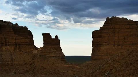 Goblin Valley Utah Clouds in Time Lapse At Mollies Castle Stock Footage 53012805