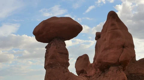 Goblin Valley Utah Clouds in Time Lapse Hoodoo Rocks Stock Footage 53279699