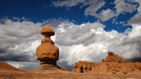 Goblin Valley, Utah Timelapse Dramatic Clouds Time Lapse Stock Footage 98800602