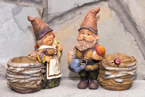 Goblins with baskets Foto stock