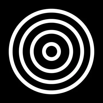 Gobo mask. White concentric circles on black . Stock Illustration