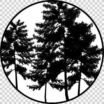  Gobos Four Trees with branches Stock-Illustration