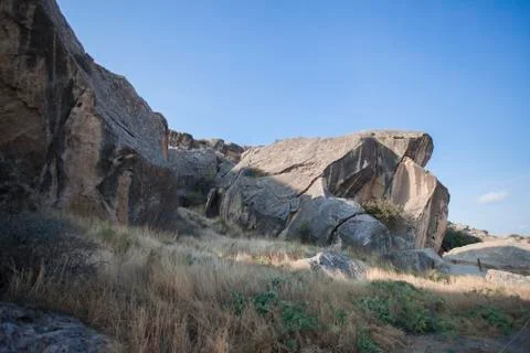 Gobustan Historical Petrographs Stock Photos