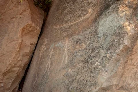 Gobustan Historical Petrographs Stock Photos