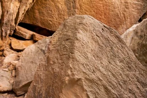 Gobustan Historical Petrographs Stock Photos