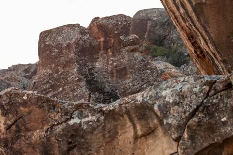 Gobustan Historical Petrographs Stock Photos