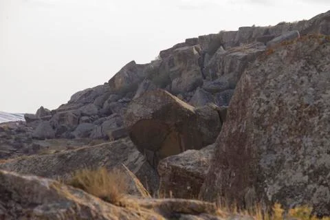 Gobustan Historical Petrographs Stock Photos