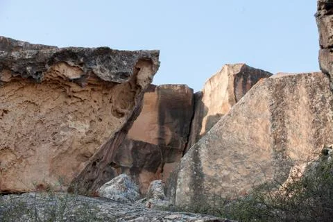 Gobustan Historical Petrographs Stock Photos