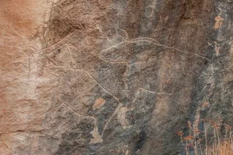 Gobustan Historical Petrographs Stock Photos