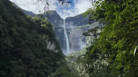 Gocta Falls -  Waterfall in Peru Stock Footage 245804029