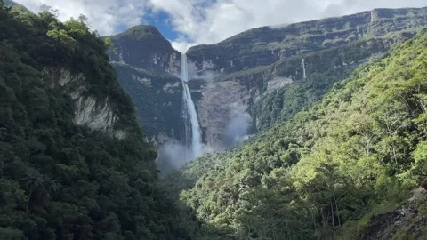 Gocta Falls -  Waterfall in Peru Stock Footage 245805196