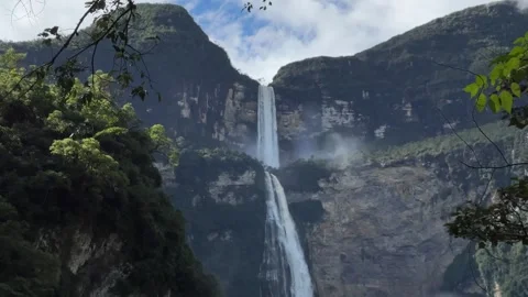 Gocta Falls -  Waterfall in Peru Stock Footage 245805220
