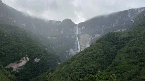 Gocta Falls -  Waterfall in Peru Stock Footage 245807905