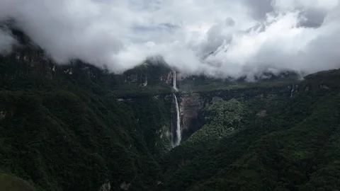 Gocta Waterfall, Dramatic Scenery 4k UHD Aerial Stock-Footage 335784974