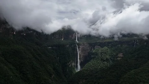 Gocta Waterfall, Dramatic Scenery 4k UHD Aerial Stock-Footage 335784980