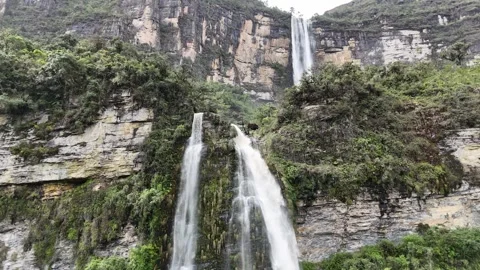 Gocta Waterfall, Dramatic Scenery 4k UHD Aerial Stock-Footage 335785249