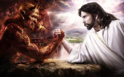 God and satan Stock Illustration