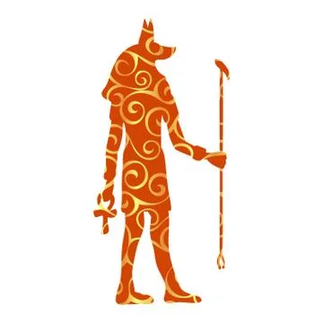 God Anubis egypt egyptian pattern silhouette ancient egypt Stock Illustration