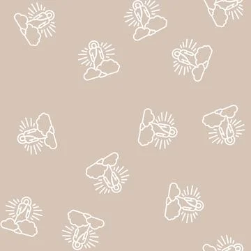 God christianity line seamless pattern Stock Illustration