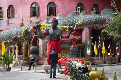 God of death or Prince of Devils or King of hell statue for thai people trave Stock Photos